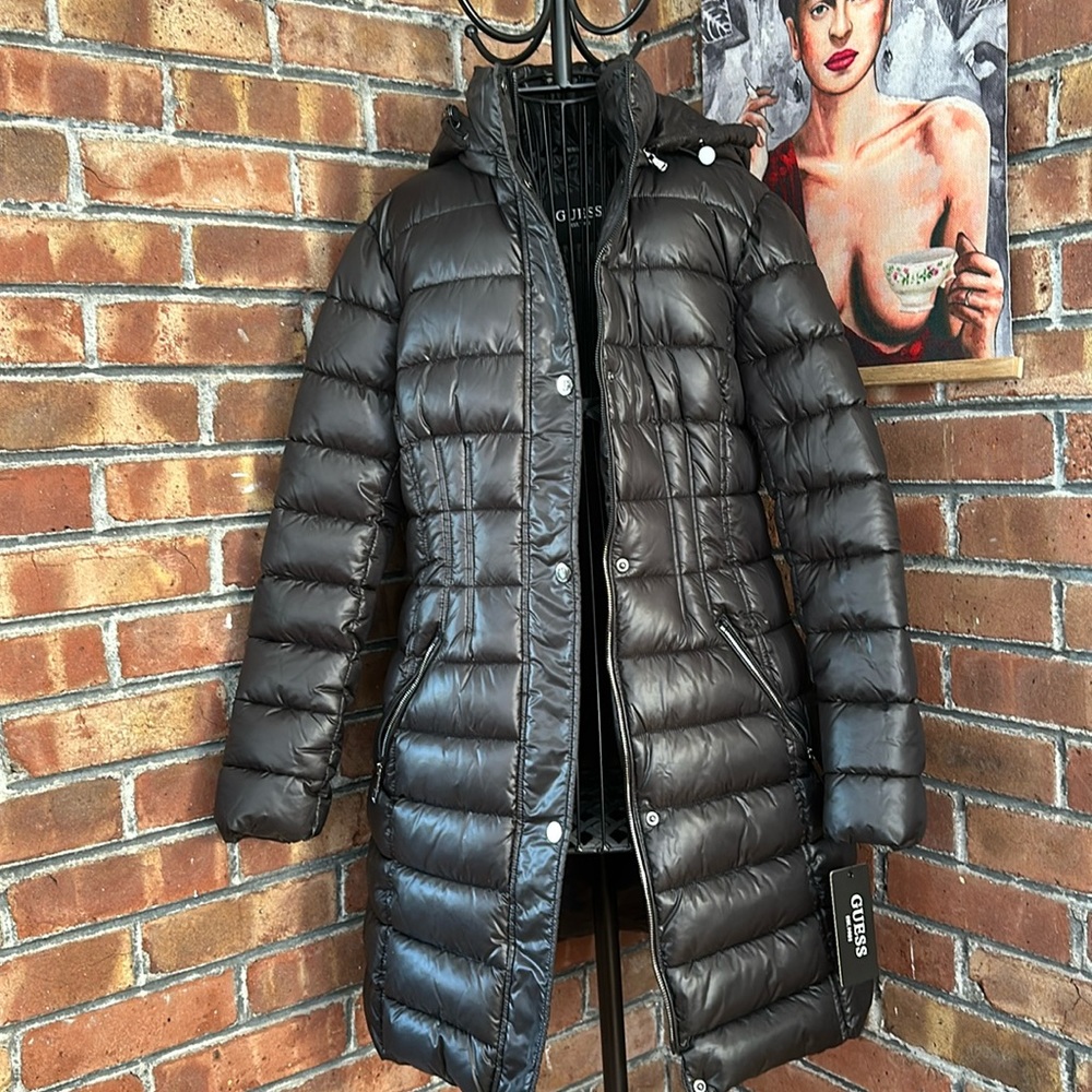 Guess black winter coat.